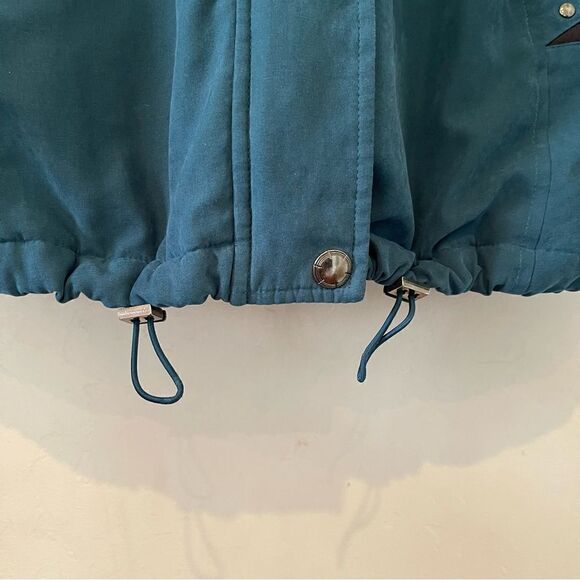 Forecaster of Boston Size Large Windbreaker Coat Jacket Removable Hood Teal - Picture 4 of 8